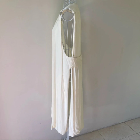 Cupcake and cashmere viscose blend open front long vest pockets ivory size XS - Picture 3 of 9